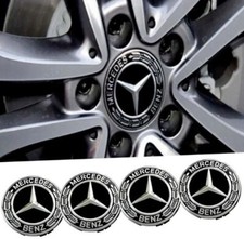 Mercedes Black SLK 2004 Petrol Convert Alloy Wheel Centre Hub Caps 75mm Set of 4