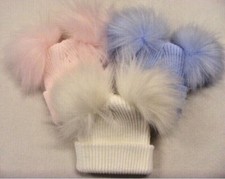  BABY GIRL BOY FAUX FUR 2 POM
