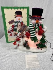 Vtg snowman fiber optic - fiber, with