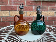 antique glass decanters / flasks Georgian? 2 items