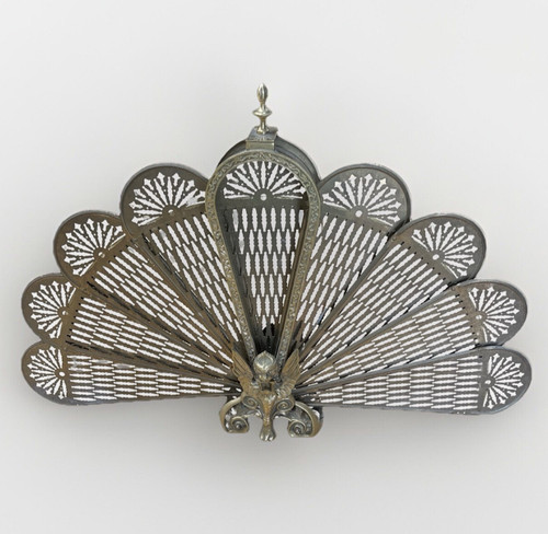 Gilt brass folding peacock - brass,