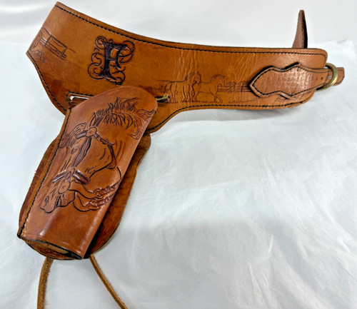 Vintage hand tooled leather - tooled,