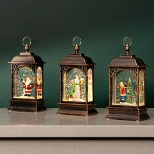 Christmas Santa Train Snow Globe Xmas Home Decor Snowman 25cm 4pc Set Reindeer