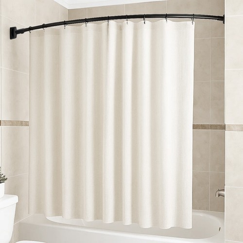 Black curved shower curtain - black,