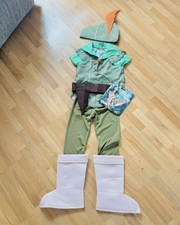 Peter Pan Costume Child Kids Fancy Dress Party Elf Ears World Book Day XS New