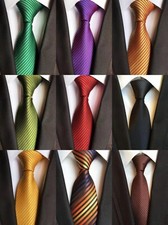 Hot!Solid Striped Classic JACQUARD WOVEN 100% Silk Men's Tie Necktie