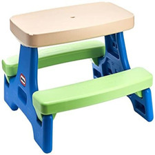 Little Tikes Easy Store Jr. Kid Picnic Play Table, Standard, Blue,green 