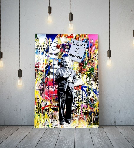 Banksy einstein love answer - einstein,