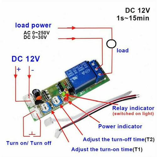 Delay timer relay dc12v - timer,