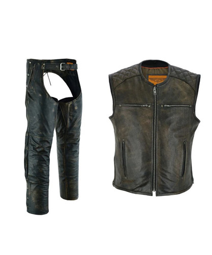 Mens distressed brown leather - distressed,