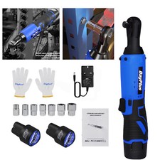 280Nm Cordless Right Ratchet 3/8'' 90° Electric Power Ratchet Wrench 2 Battery