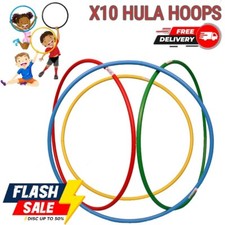 10Pc Hula Hoops Kids & Adults Hula Hoop School Game Fitness Sport Exercise Multi