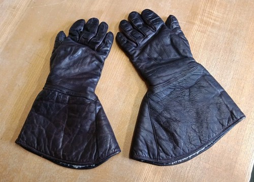 Vintage brown leather gauntlet - brown,