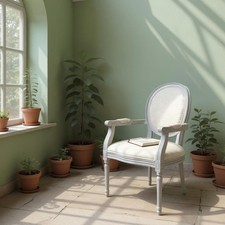 Louis Chair Grey Frame Cream