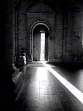 Photo Black White Church Door