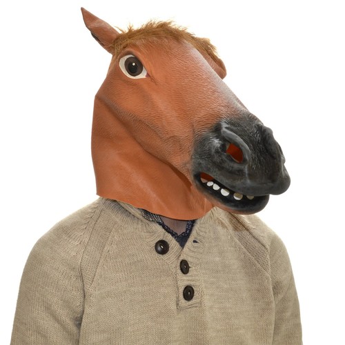 Rubber horse head mask - rubber, fancy