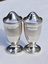 Vintage Solid Silver Salt & Pepper Shakers, Birmingham 1954 & 1958, C Ltd