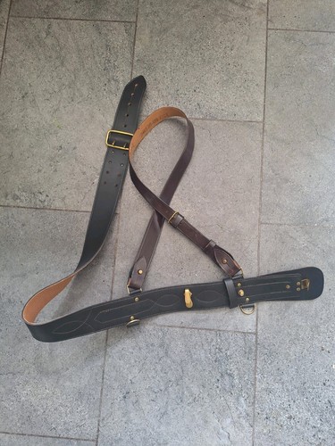 Sam browne leather belt - leather,
