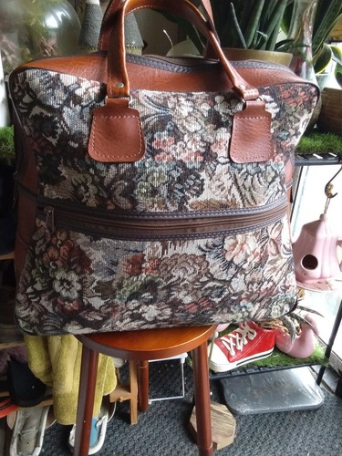 Vintage floral tapestry travel - vintage,