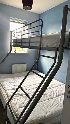 Grey metal bunk bed frame - bunk,