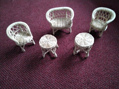 Vintage miniature wicker doll - vintage, ,wicker