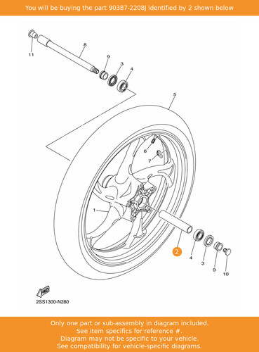 Yamaha collar 90387 2208j - yamaha, collar,