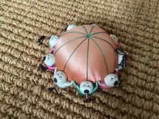 Vintage Chinese Silk pin cushion peach