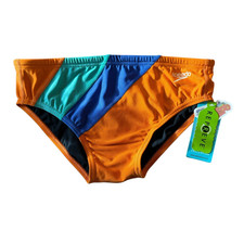 SPEEDO Eco Endurance Mens Swim Brief Repreve Vibe Collection Persimmon Orange 32