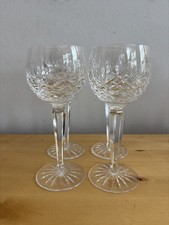 SET of 4 WATERFORD KENMARE CRYSTAL cut GLASS 7.25" HOCK WINE GLASSES
