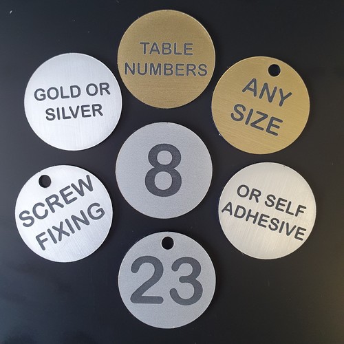 Table numbers brass or - -, steel