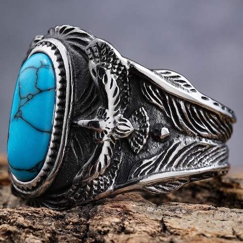 Vintage big turquoise signet - big,