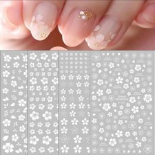 Nail Art Stickers White Spring
