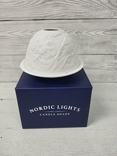Nordic Lights Candle Shade Cat Theme Bone Porcelain With Box. PD