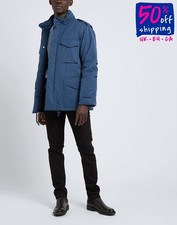 RRP€189 8 Parka Jacket Size L Blue Padded Concealed Hood