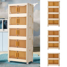 Folding Large Storage Box Stackable Case Cabinet Closet Home Organizer on Wheels