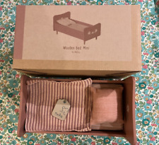 Maileg Wooden bed and bedding Mini 24cm Rose BNIB