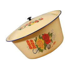 Retro Enamel Basin Chinese Style Enamel Basin Retro Washing Basin with Cover