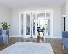 2209mm White Primed 1 Lite Clear Glass Internal Bifold Doors 3+1 configuration
