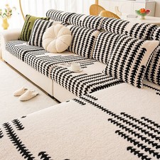 Plush Elastic Sofa Seat Cover Chaise Longue Antislip Sofa Couch Slipcover
