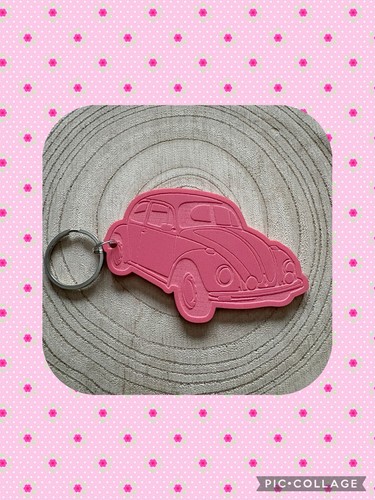 Pink beetle car charm - pink,