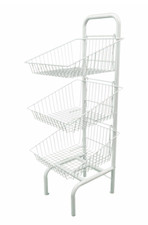 Basket Stand 3 Tier White Shop