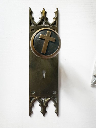 Antique gothic door knob - door,