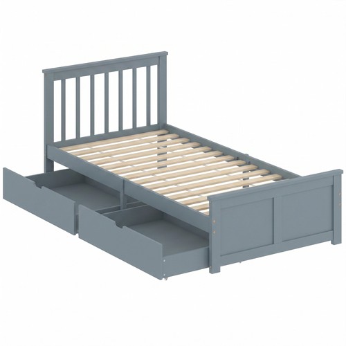 Homcom pine storage bed 3ft - pine, bed,
