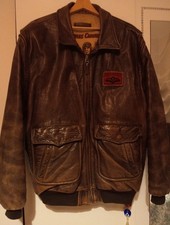 Charles Chevignon Paris Brown Vintage Leather Jacket RAF