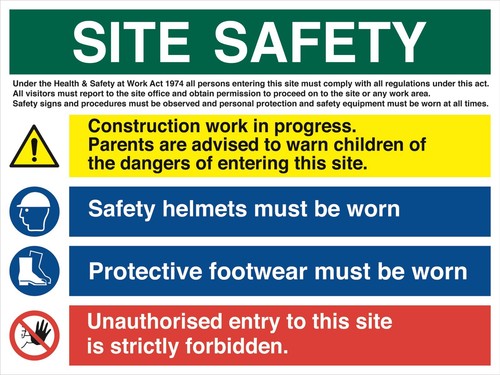 Site safety notice sign x - 32,