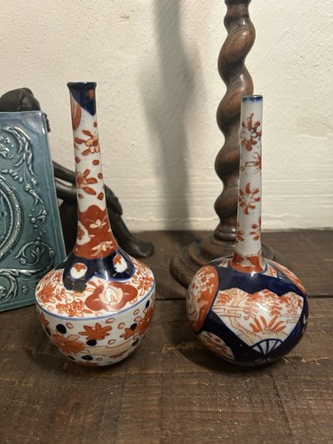 Pair antique hand painted - hand,