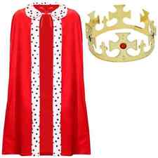 KING ROBE AND CROWN CHRISTMAS FANCY DRESS COSTUME NATIVITY KINGS MEDIEVAL CLOAK