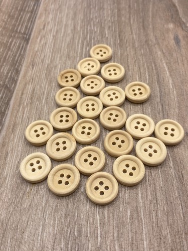 15mm natural wooden - natural, round