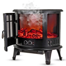 Electric Fireplace Log Burning Flame Effect Stove Fire Heater Thermal Wood 1800W