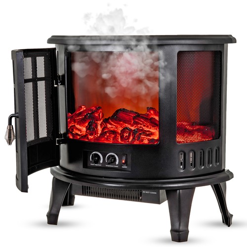 Electric fireplace log burning - fireplace,